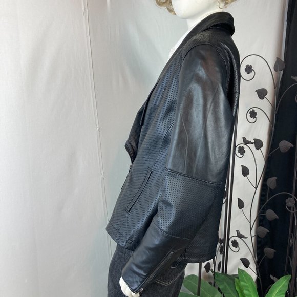 Anne Klein Leather Moto Jacket - Picture 4 of 9